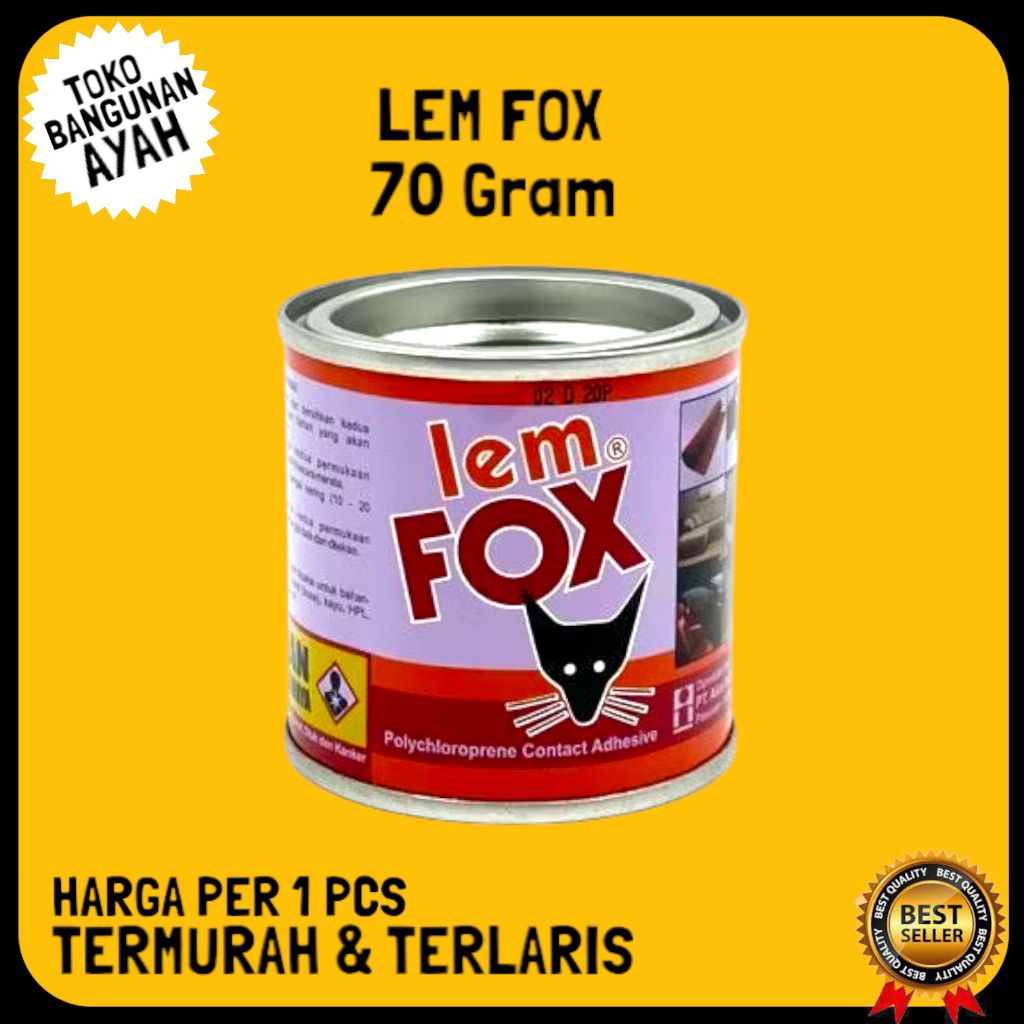 

Lem FOX 70 Gram / Lem Kuning FOX 70 Gr