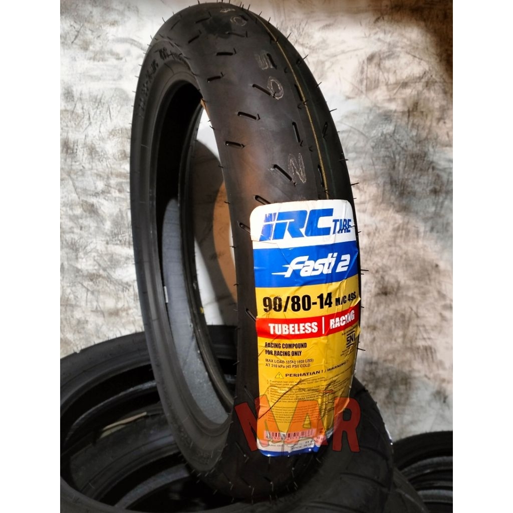 Ban luar tubeless IRC fasti pro & IRC fasti2 & FDR mp27 90/80 Ring 14 soft compound  buat montor Var