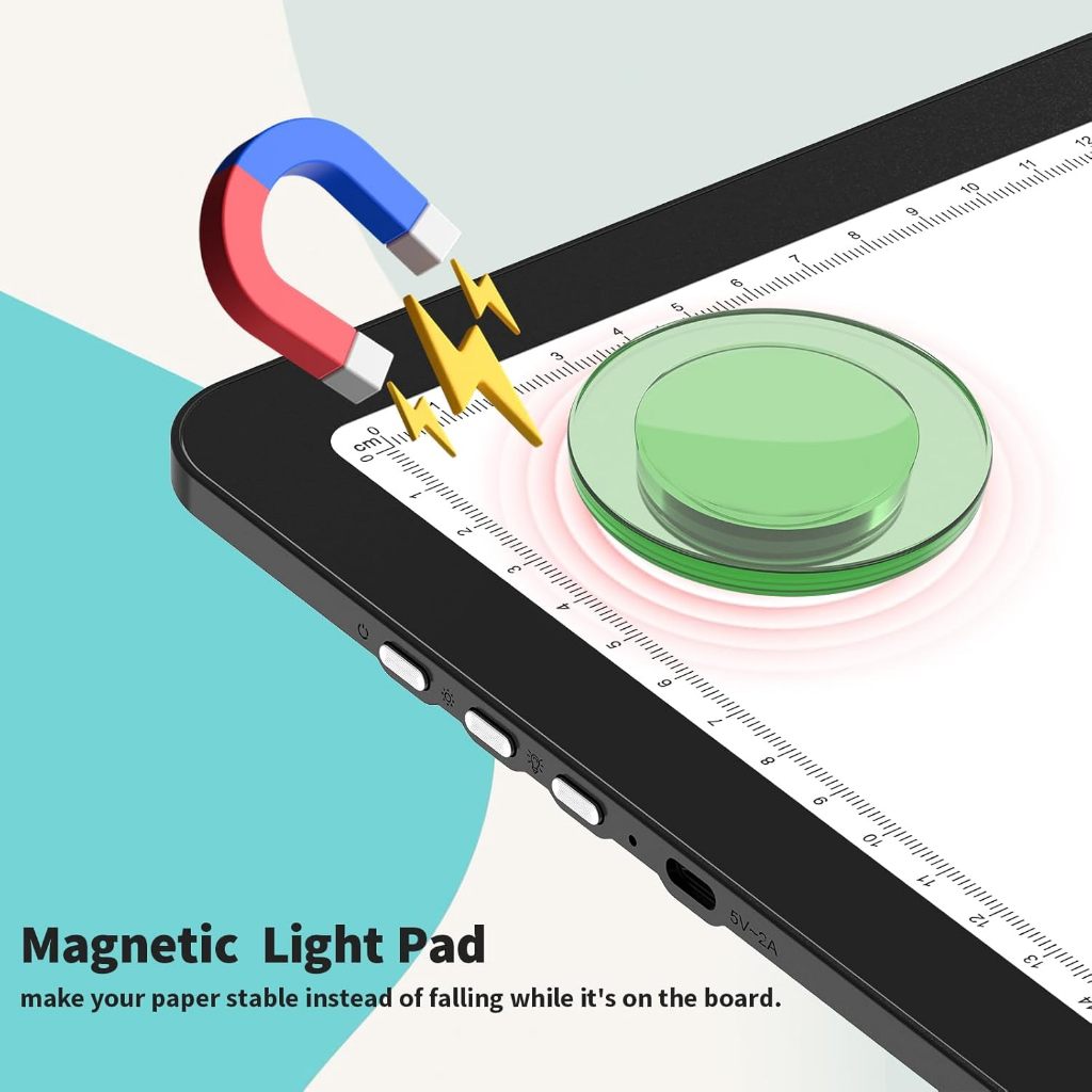 

Elice Rechargeable A3 Light Pad for Diamond Painting, Magnetic LED Light Board with Physical Button