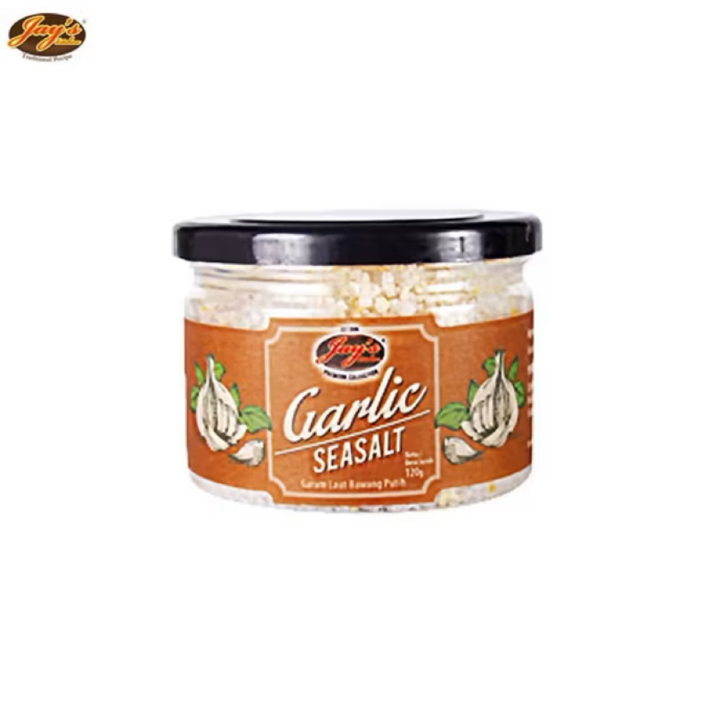

Jay’s Garlic Sea Salt 120g – Garam Laut Premium dengan Aroma Bawang Putih