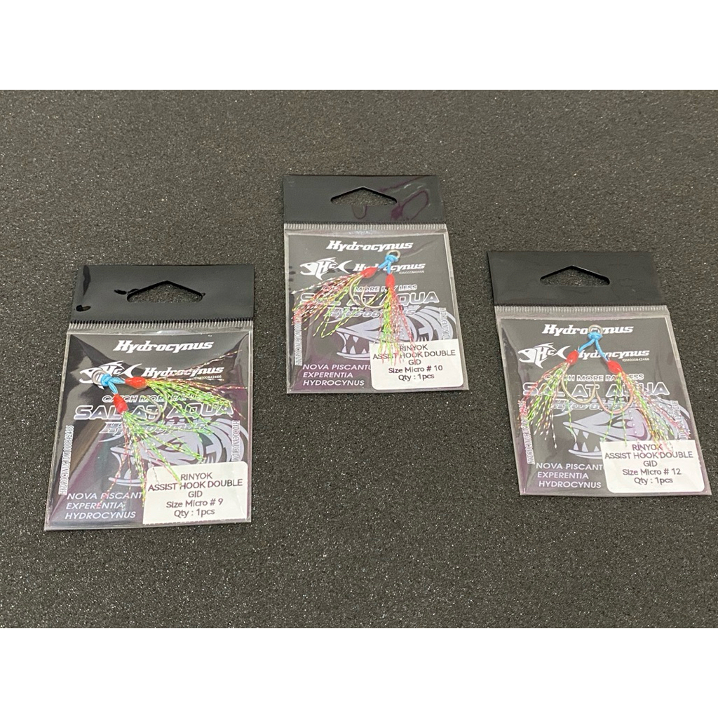 HYDROCYNUS ASSIST HOOK MICRO RINYOK DOUBLE  GID UNTUK JIG 5-15 GRAM
