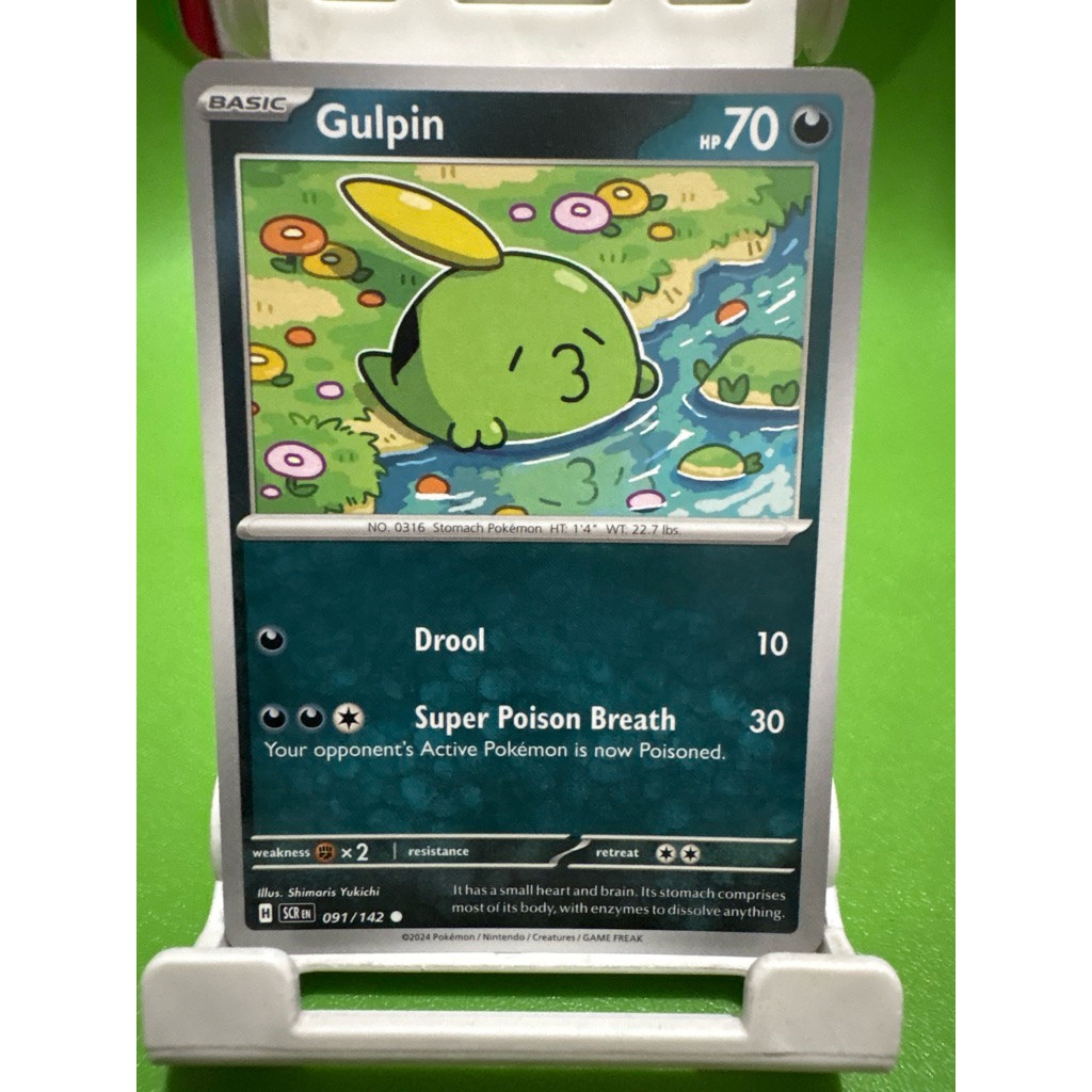 kartu pokemon original gulpin scr 091/142