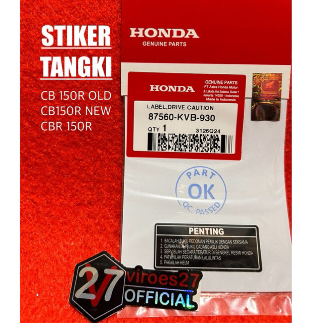 Stiker Tangki NEW CB150R / CBR 150R