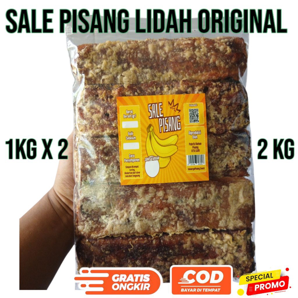 

sale pisang lidah original Kemasan 2kg (1kg + 1kg)