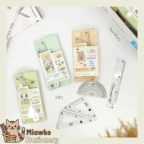 

Set Penggaris Bening 4 in 1 Ukuran 15 cm Alat Ukur Lengkap Untuk Sekolah Mudah Dibawa