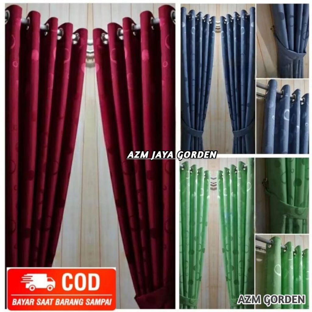 Gorden Minimalis Panjang 2 meter dan 150 cm Hordeng Jendela Kamar Motip Polkadot Gorden murah gorden