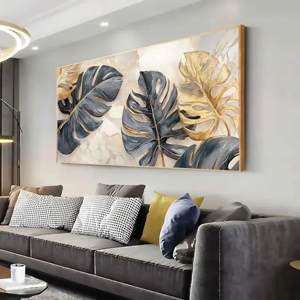 Lukisan dinding aesthetic daun