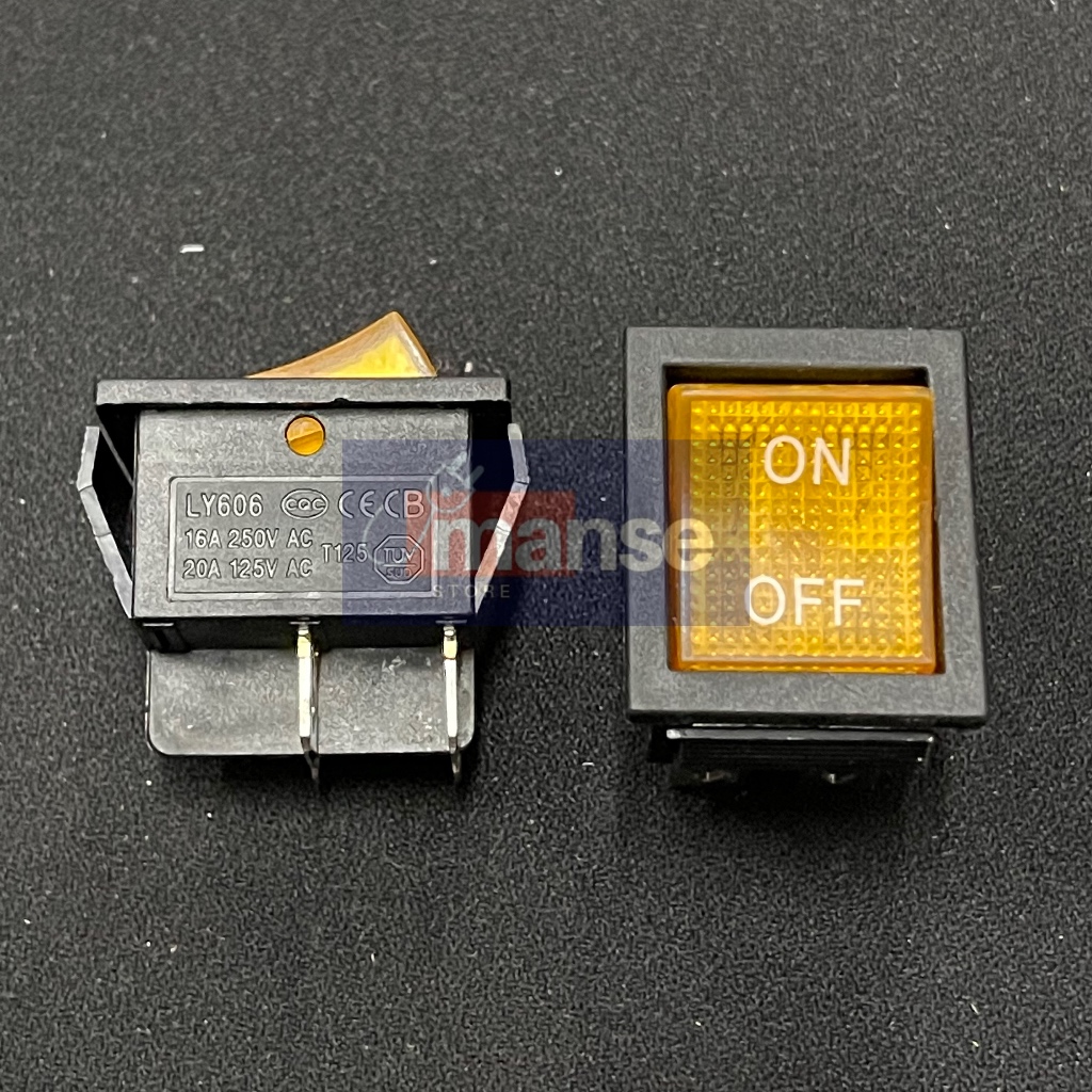 [SATUAN] Saklar 4 Kaki On Off Lampu Kuning / Switch 4 pin Besar Kualitas Bagus