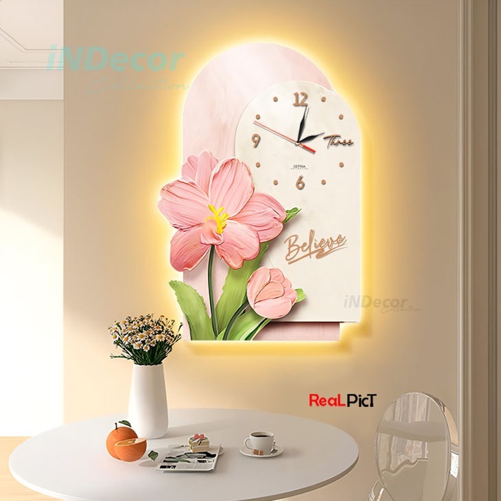 OGLee Shop - Jam Dinding Kayu Ukir Ganda Dekorasi Dinding Ruang Tamu Aesthetic Wallclock