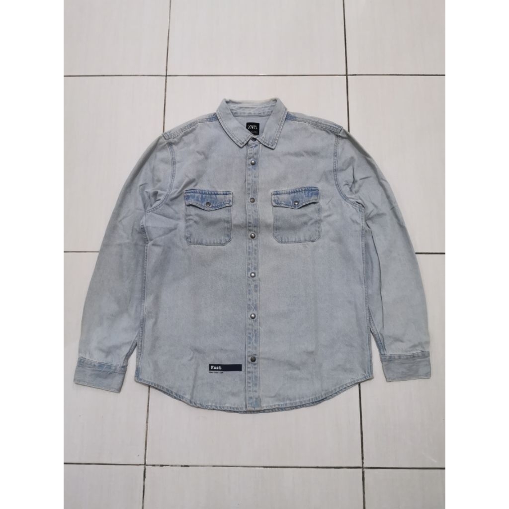 kemeja denim zara man