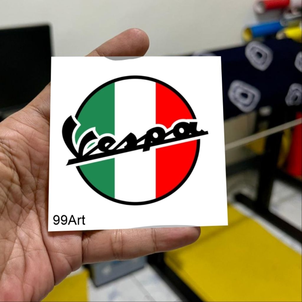 vespa, logo motor vespa, stiker vespa, stiker reflektive san hologram