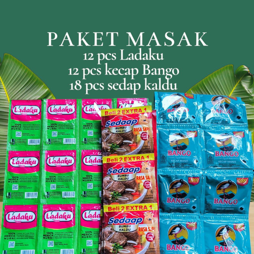 

PAKET MASAK 18Pcs sedap kaldu ayam/Sapi + 12Pcs Ladaku + 12Pcs Kecap Bango Masakan Penyedap Instan