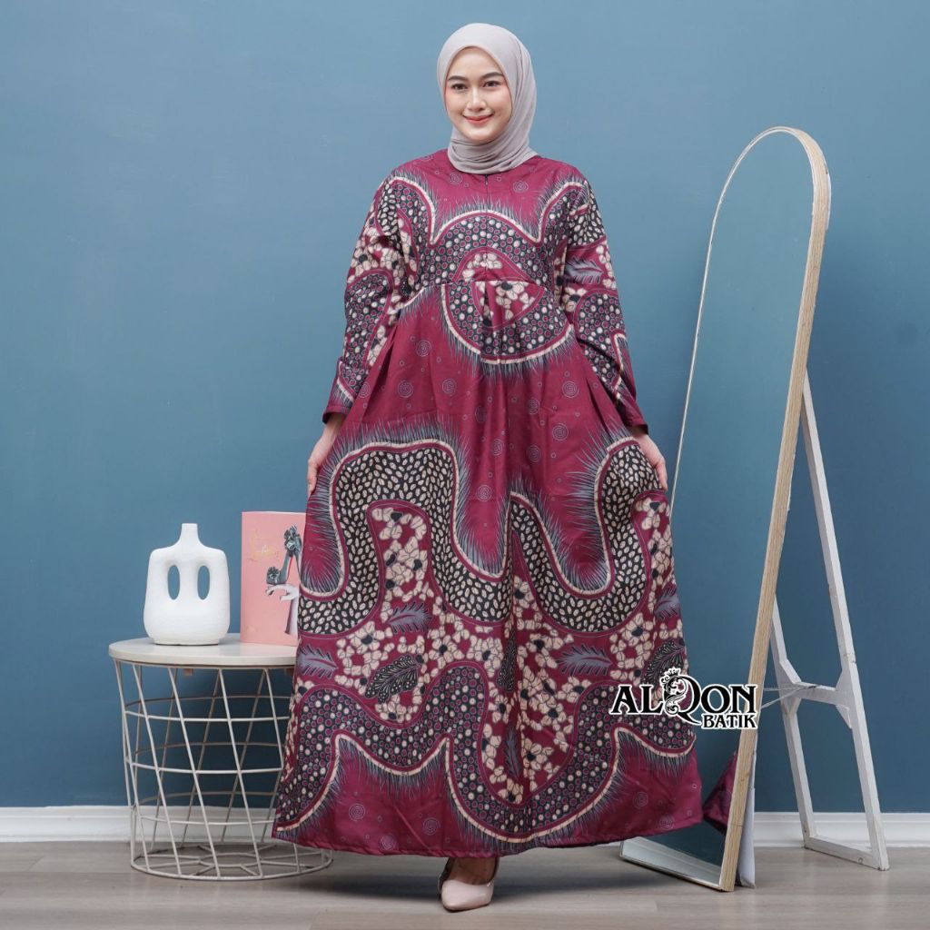 Baju Gamis Batik Modern Dress Wanita Muslim