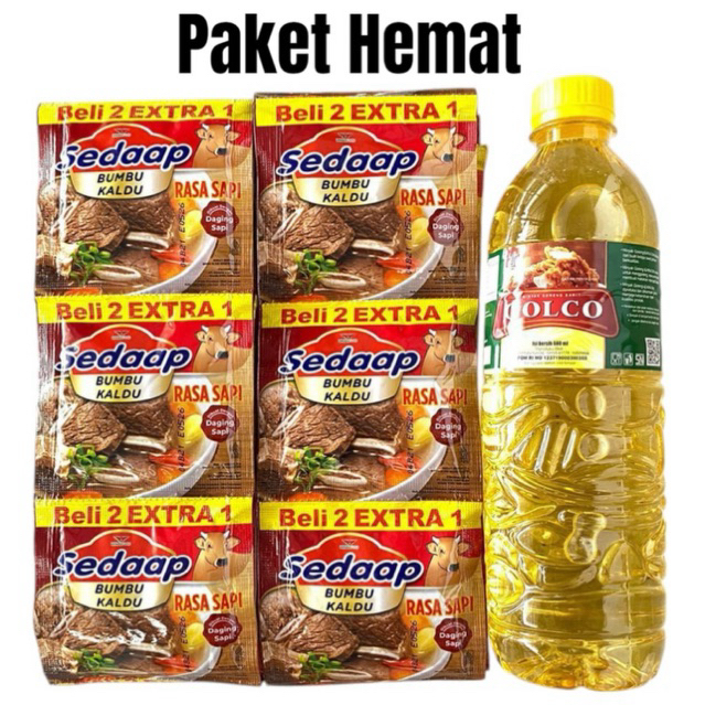 

PAKET MURAH 36 sachet/ 2 renceng Sedaap Bumbu Kaldu + Minyak Goreng 600ml