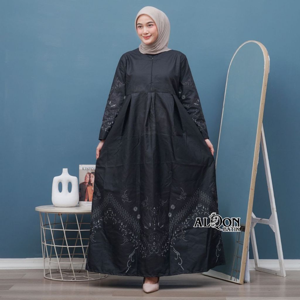 Baju Gamis Batik Modern Dress Wanita Muslim