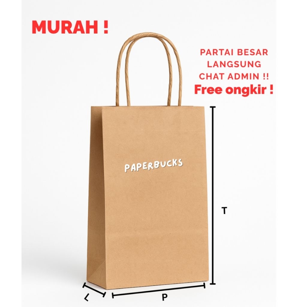 

Paperbag Kraft Custom 15*6*25