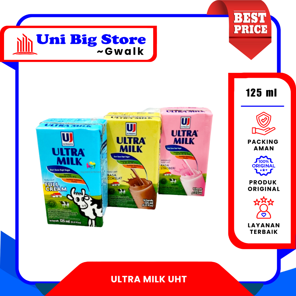 

SUSU ULTRA MILK UHT FULL CREAM - COKLAT - STRAWBERRY - 125 ml