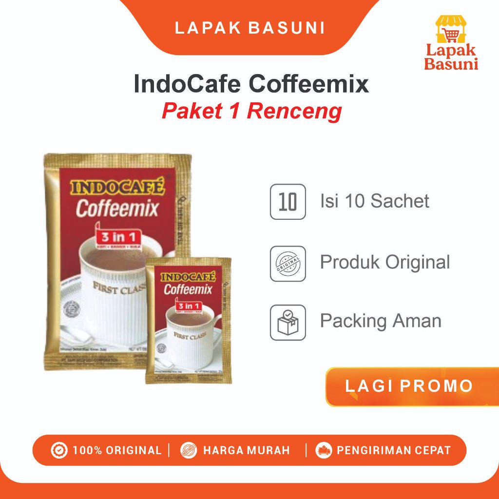 

Kopi Indocafe Coffeemix 3in1 Kopi+Krimer+Gula