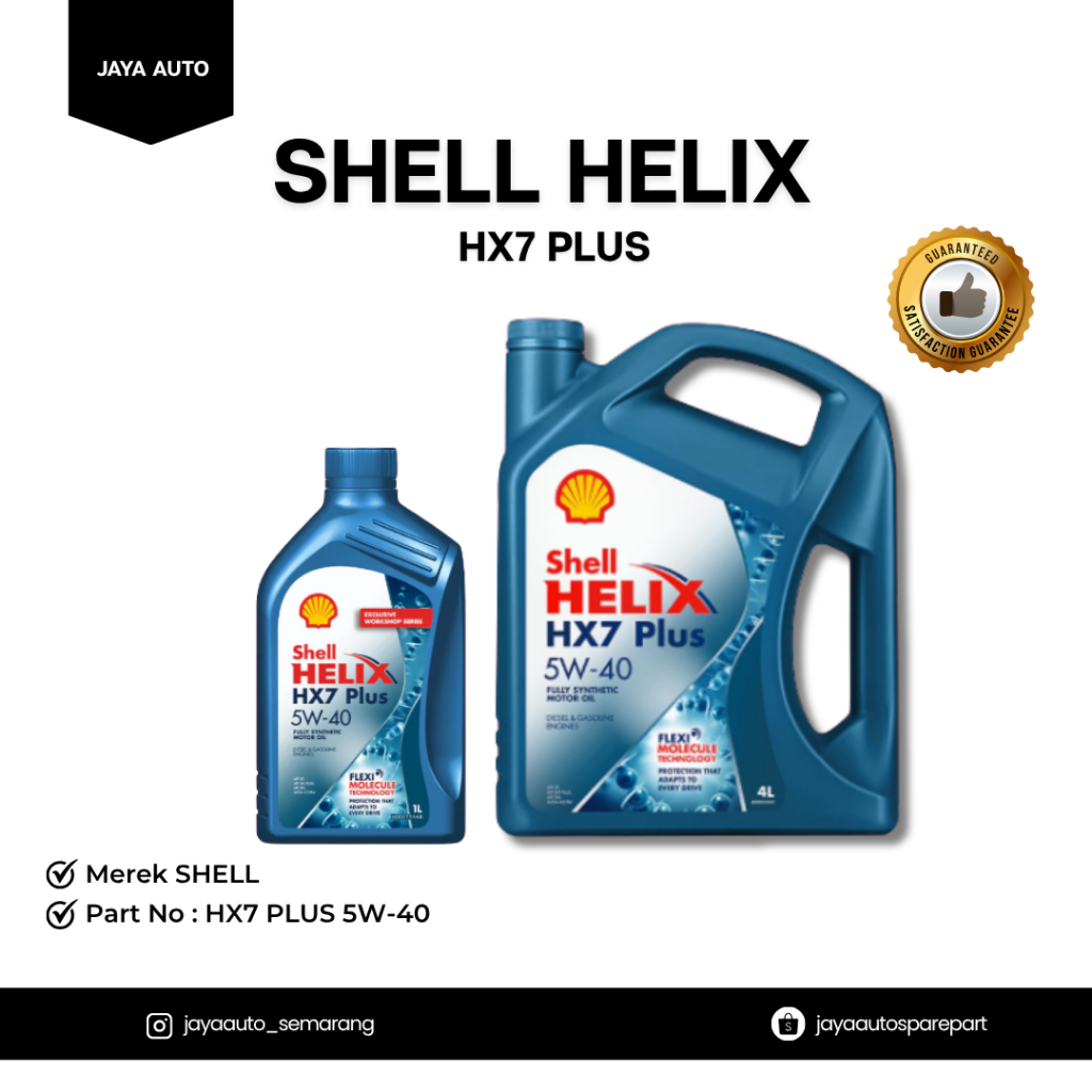 Oli Mesin Mobil 1Liter & 4Liter | Shell Helix HX7 Plus | 5w-40 | Original