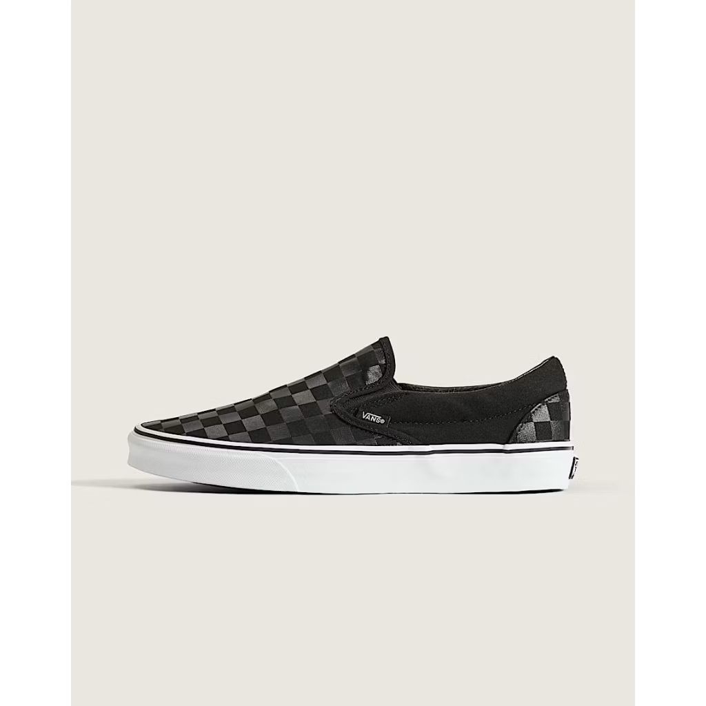 vans slip on checkerboard black