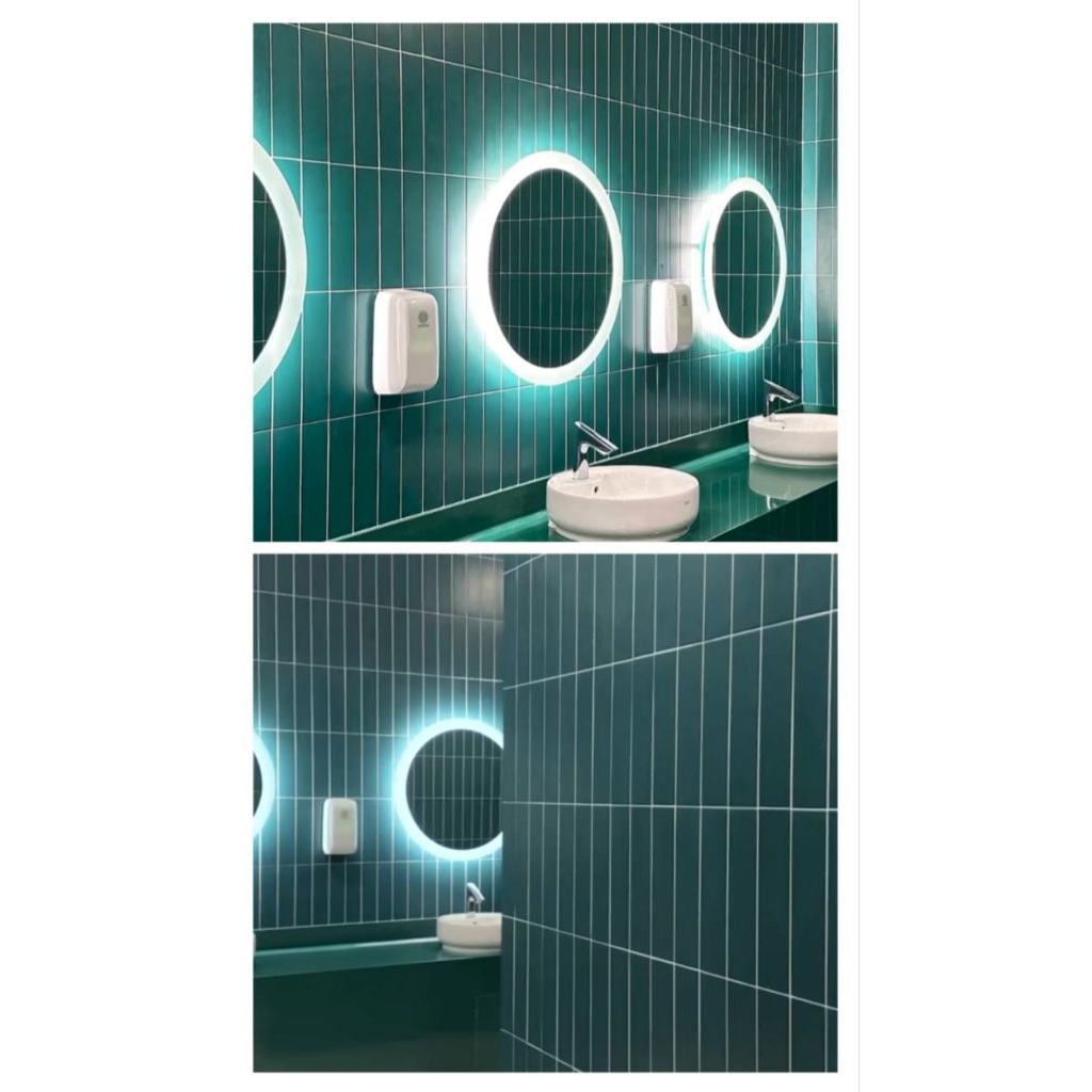 mosaic keramik dinding dan lantai strip hijau putih hitam