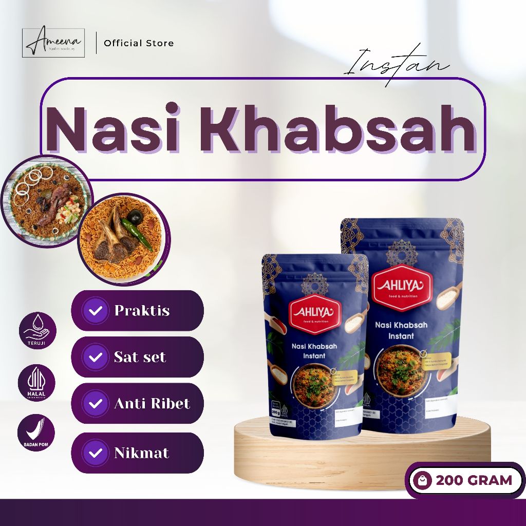 

Bumbu Kebuli khabsah mandhi biryani Instan Khas Arab -Full Rempah- Plus 200gram Beras Basmati