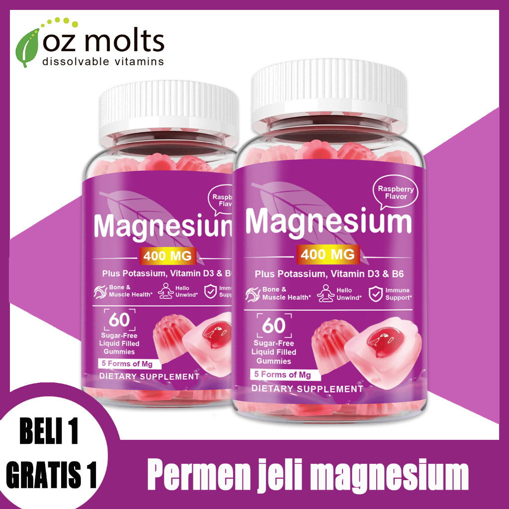 Ozmolts Magnesium Gummies Sleep Supplement Muscle Relief Magnesium Glycinate Gummy With Vitamins Tin