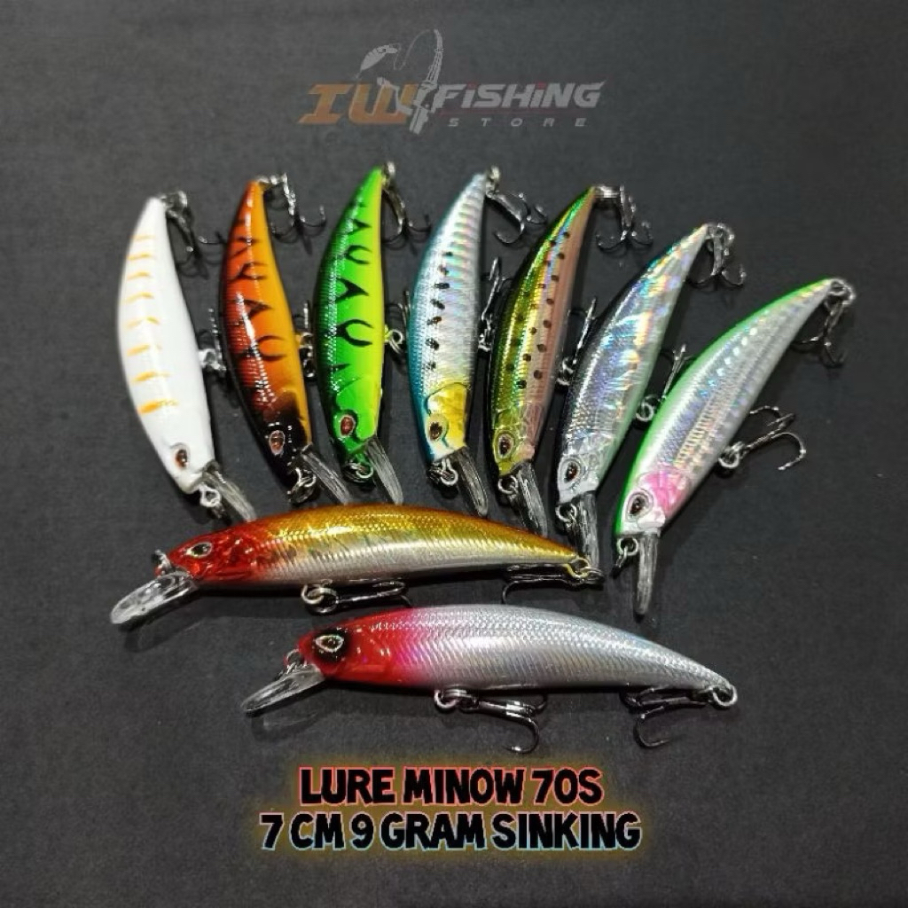 MINNOW 9 gram  SINKING 70S 7 CM 9 GRAM UMPAN PANCING CASTING IKAN IWFISHING