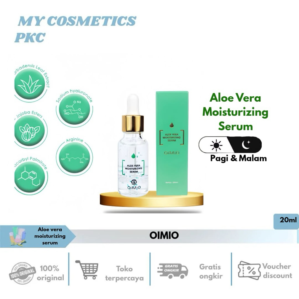 OIMIO SERUM ALOEVERA SERUM 20ml | UNTUK KULIT KERING DAN KUSAM SERUM GLOWING