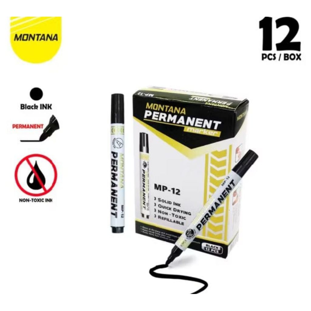

Spidol montana permanen isi 12 pcs