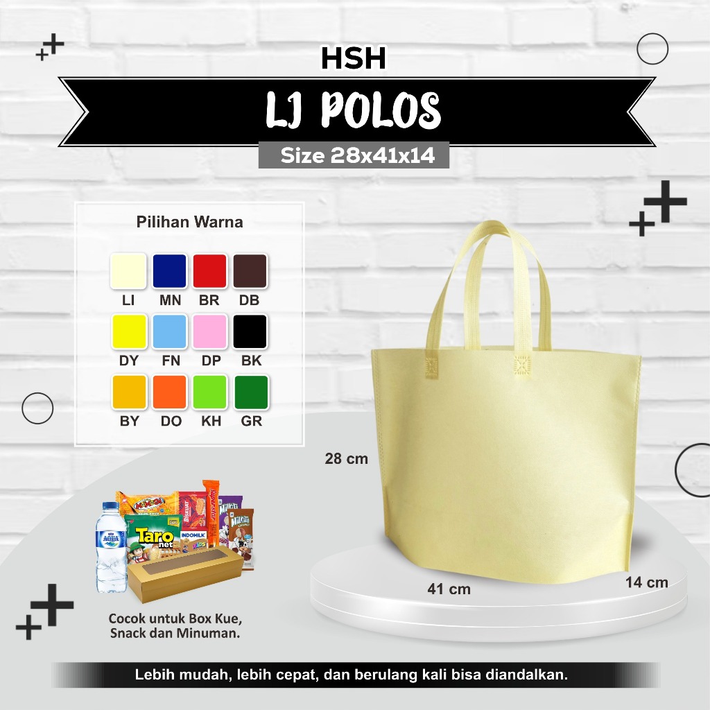

Tas Souvenir Spunbond Handle Tas Jinjing Ukuran 28X41X14