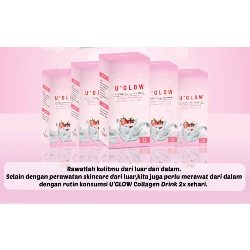 Minuman Collagen Pemutih Badan U Glow Glutha Collagen Milk Minuman Collagen Pemutih Original