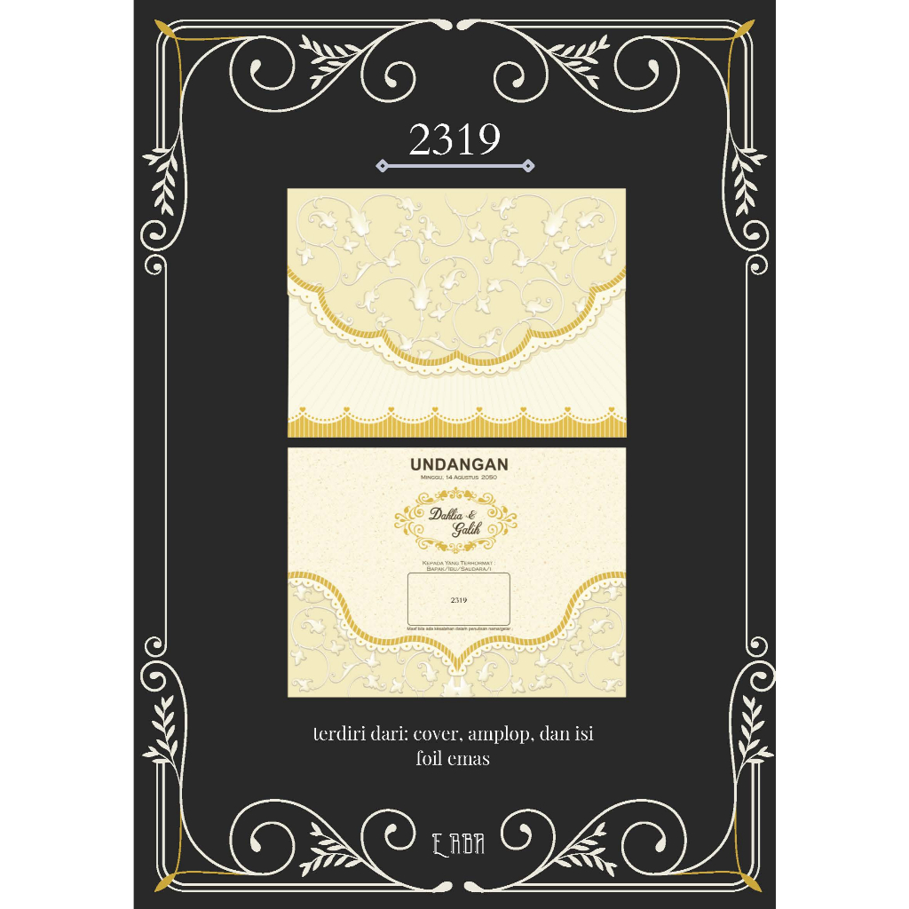 Cetak Undangan Pernikahan Erba 2319 Termurah Di Indonesia