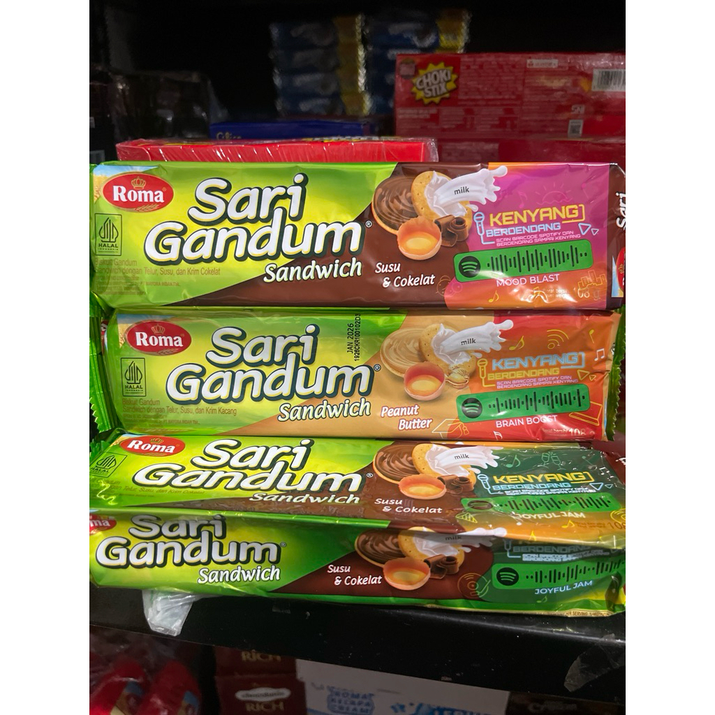 

Roma sari gandum Sandwich 108gr All varian