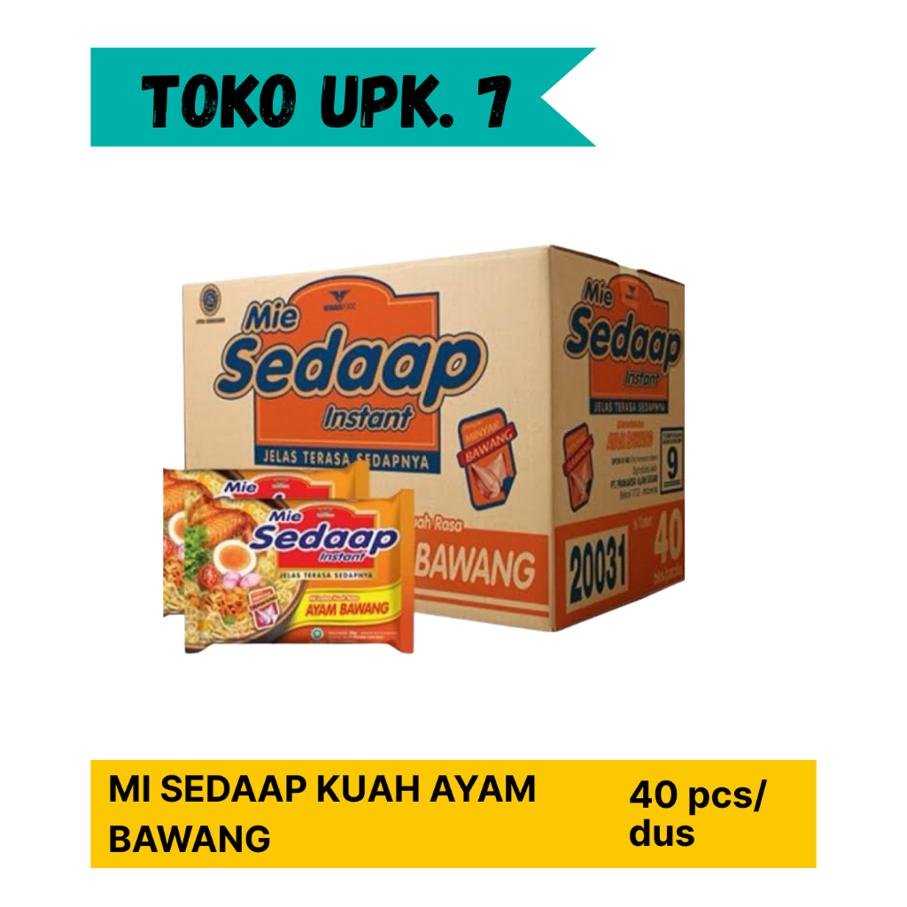 

MI INSTAN SEDAAP KUAH RASA AYAM BAWANG 1 DUS/ KARTON/ 40 PCS