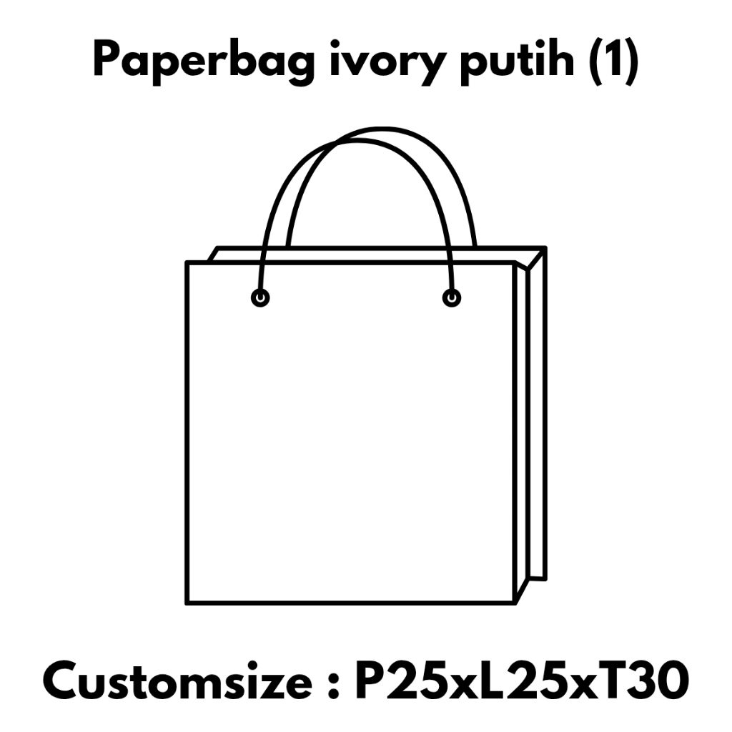 

Paper bag putih custom ukuran dan desain (Size : P25xL25xT30) Cetak Sablon / paper bag kue tar / paper bag florist / paper bag bunga