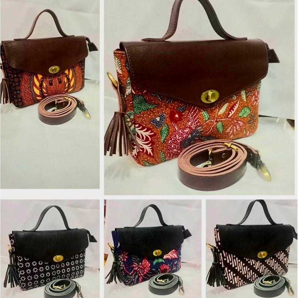 Tas batik kombinasi kulit