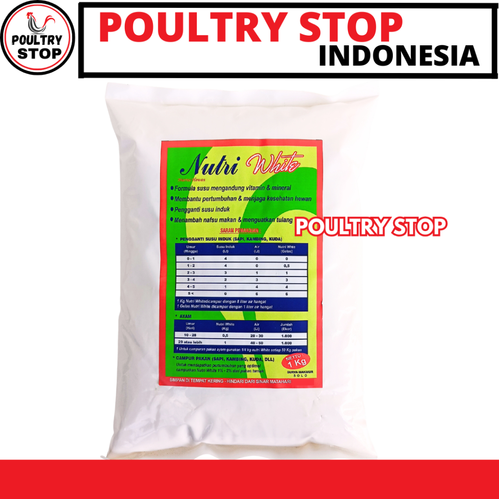 NUTRI WHITE 1KG Susu Hewan Ternak Sapi kambing Domba Pedet cempe