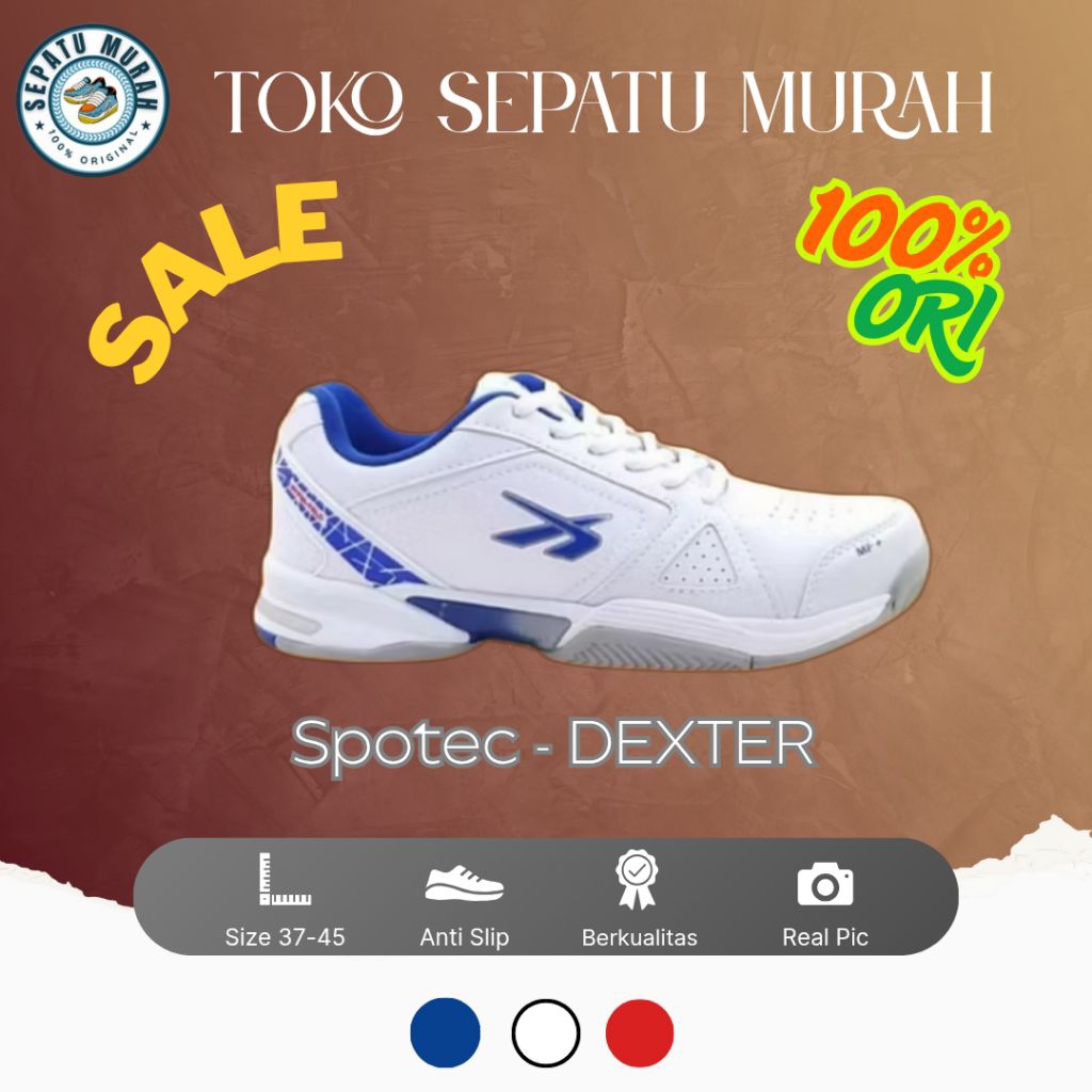 SPOTEC Sepatu TENNIS Art  DEXTER Putih/Biru