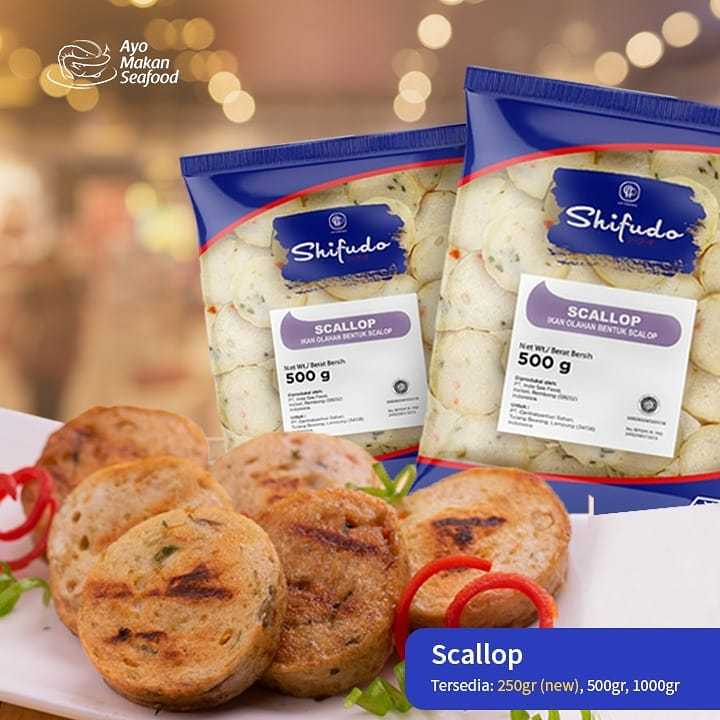 

SHIFUDO Scallop 500gram - Kue Ikan Olahan Seafood Shifudo - Kheiza Frozen