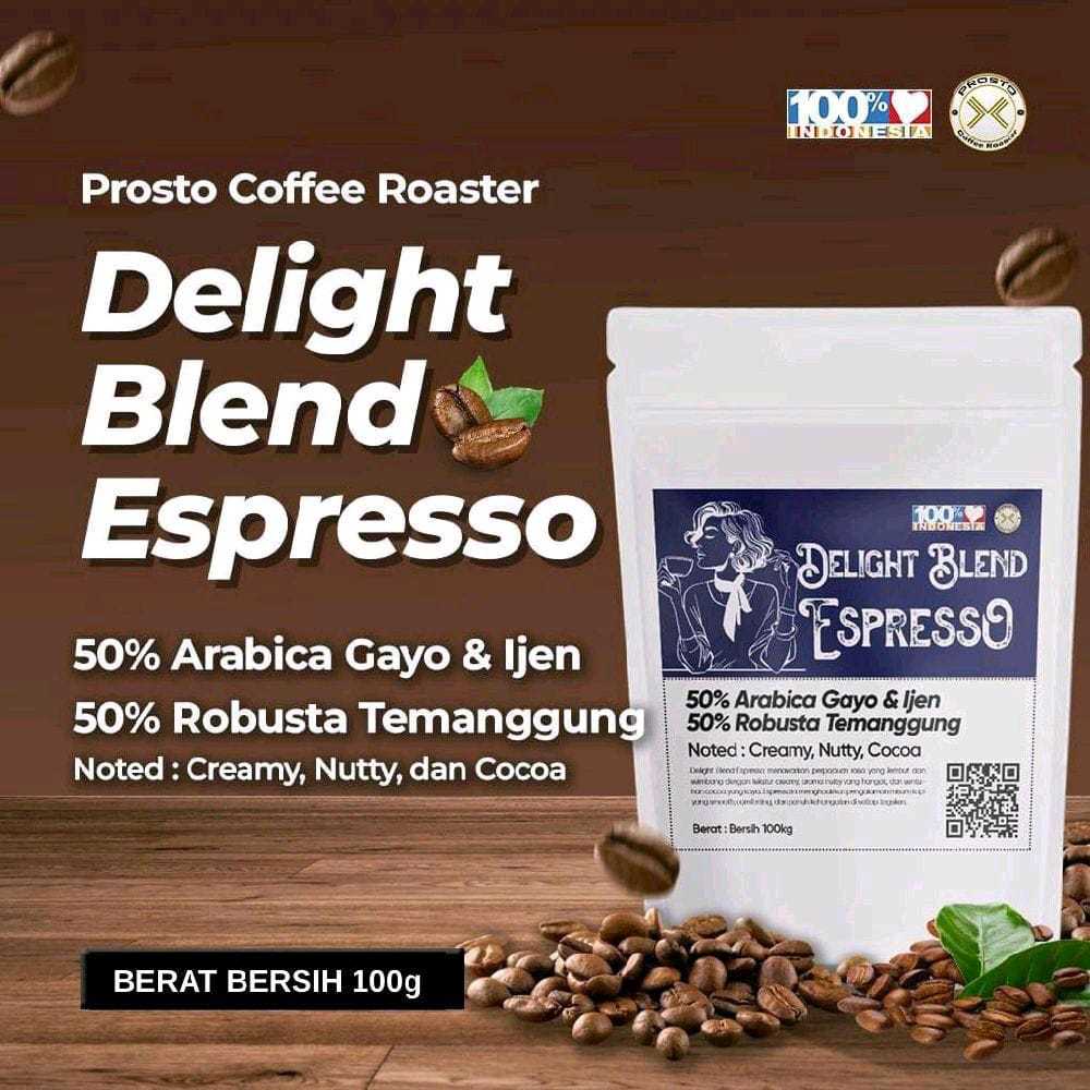 

DELIGHT BLEND 50% ARABICA : 50% ROBUSTA 100gr Biji/Bubuk | Roast Bean