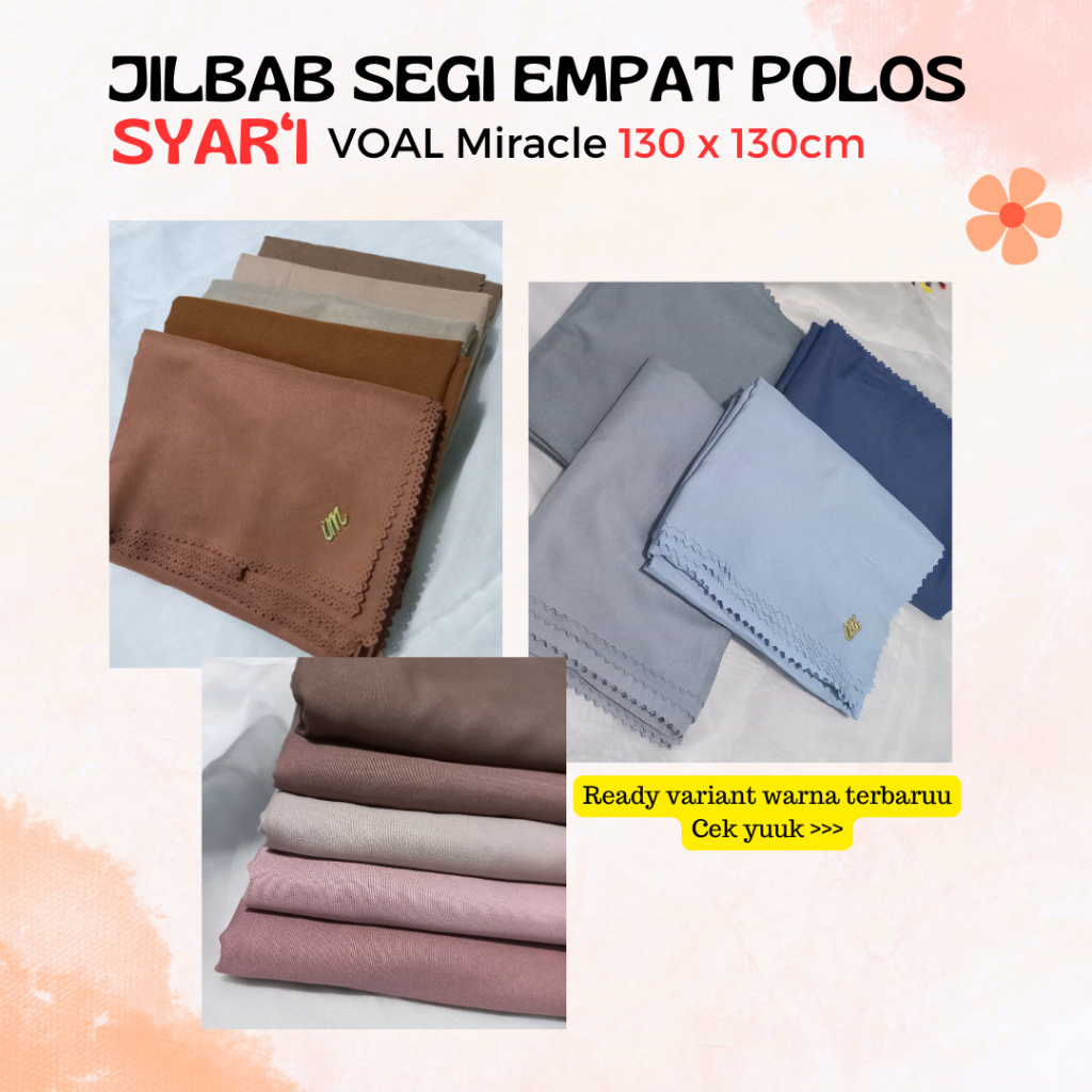 jilbab segi empat polos syari umama 130 x 130cm / Kerudung Segi Empat Jumbo / Hijab Umama Syari