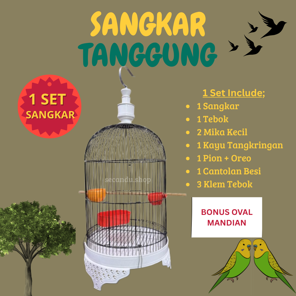 1 SET SANGKAR LOVEBIRD TANGGUNG/KANDANG BURUNG KAPSUL TEBAL