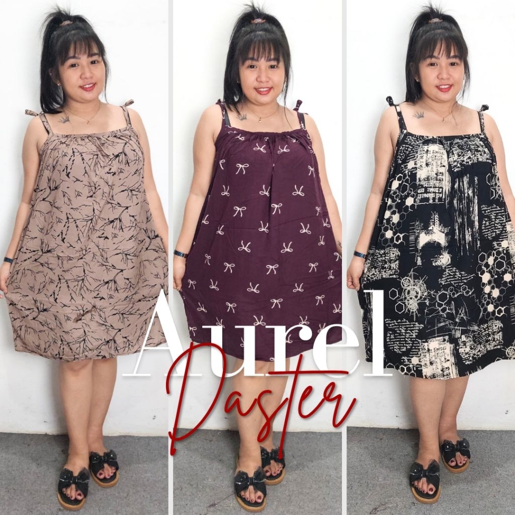 (CICI) COD Daster Aurel // Daster Motif Bunga Garis Polkadot Abstrak // Daster Kekinian Viral Daster