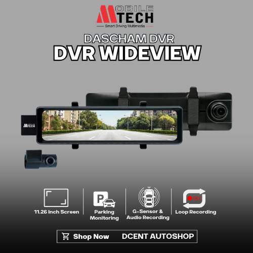 Dashcam DVR MobileTech DVR WIDEVIEW - MTech DVR Wideview  2 Way Camera - Dashcam Mobil - Kamera Park