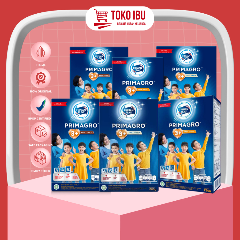 Frisian Flag Primagro 3+ Susu Formula Pertumbuhan Anak Rasa Cokelat Vanilla 150gr| 360gr| 750gr