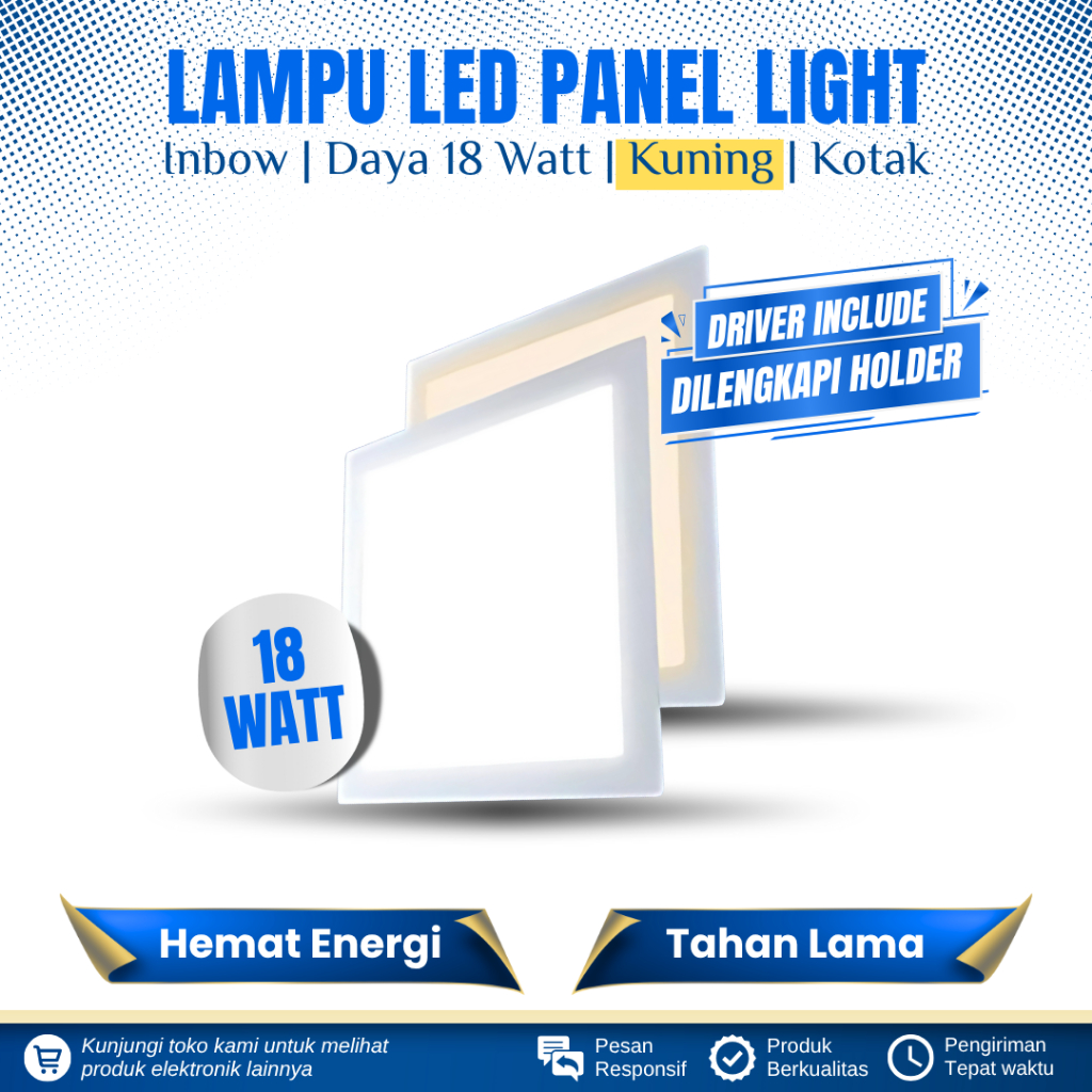 LAMPU DOWNLIGHT LED INBOW 18 WATT KOTAK CAHAYA KUNING LAMPU LED PANEL LIGHT 18 WATT INBOW KOTAK