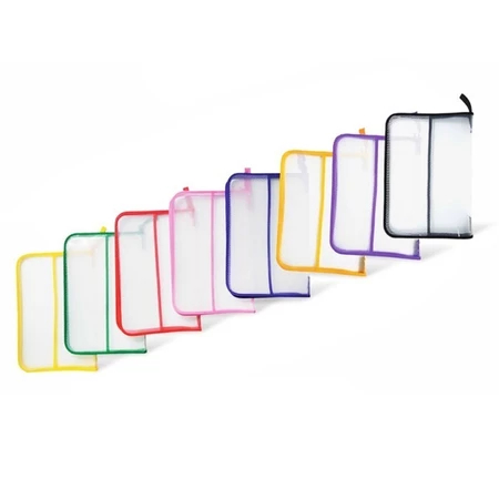 

v-tec Map Map Jaring Plastik Resleting Sekolah/Kerja Zipper Bag Map Tas Tenteng Resleting