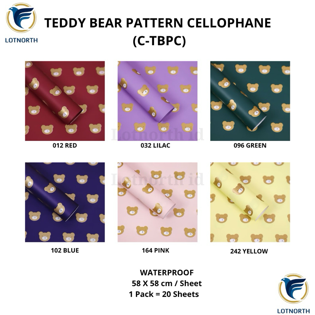 

[1 pack] C-TBPC / Kertas Buket Bunga / Wrapping Paper Cellophane / Teddy Bear Pattern Cellophane / Kertas Buket Motif Beruang Teddy/ Flower Paper Craft / Kertas Celopen / Plastik Bunga