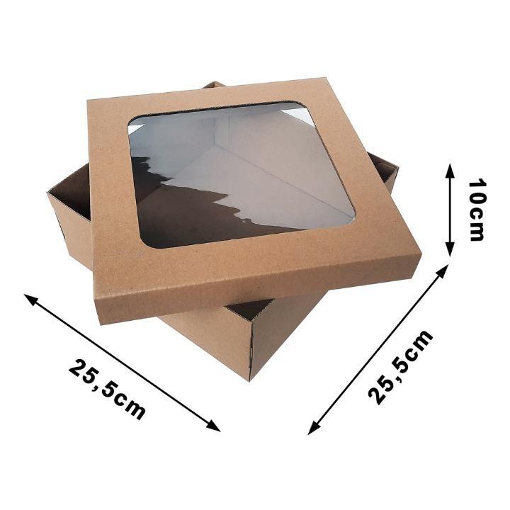 

(10 Pcs) Box Brownies Potong Kotak Mika Kue Lapis Legit 25X25X10 cm Dus Hampers Souvenir